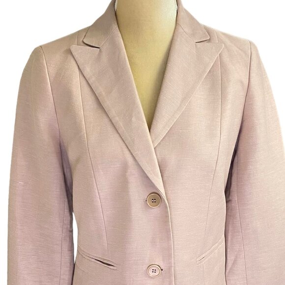 Talbots Linen Blend Pink Double Button Blazer - Picture 11 of 11